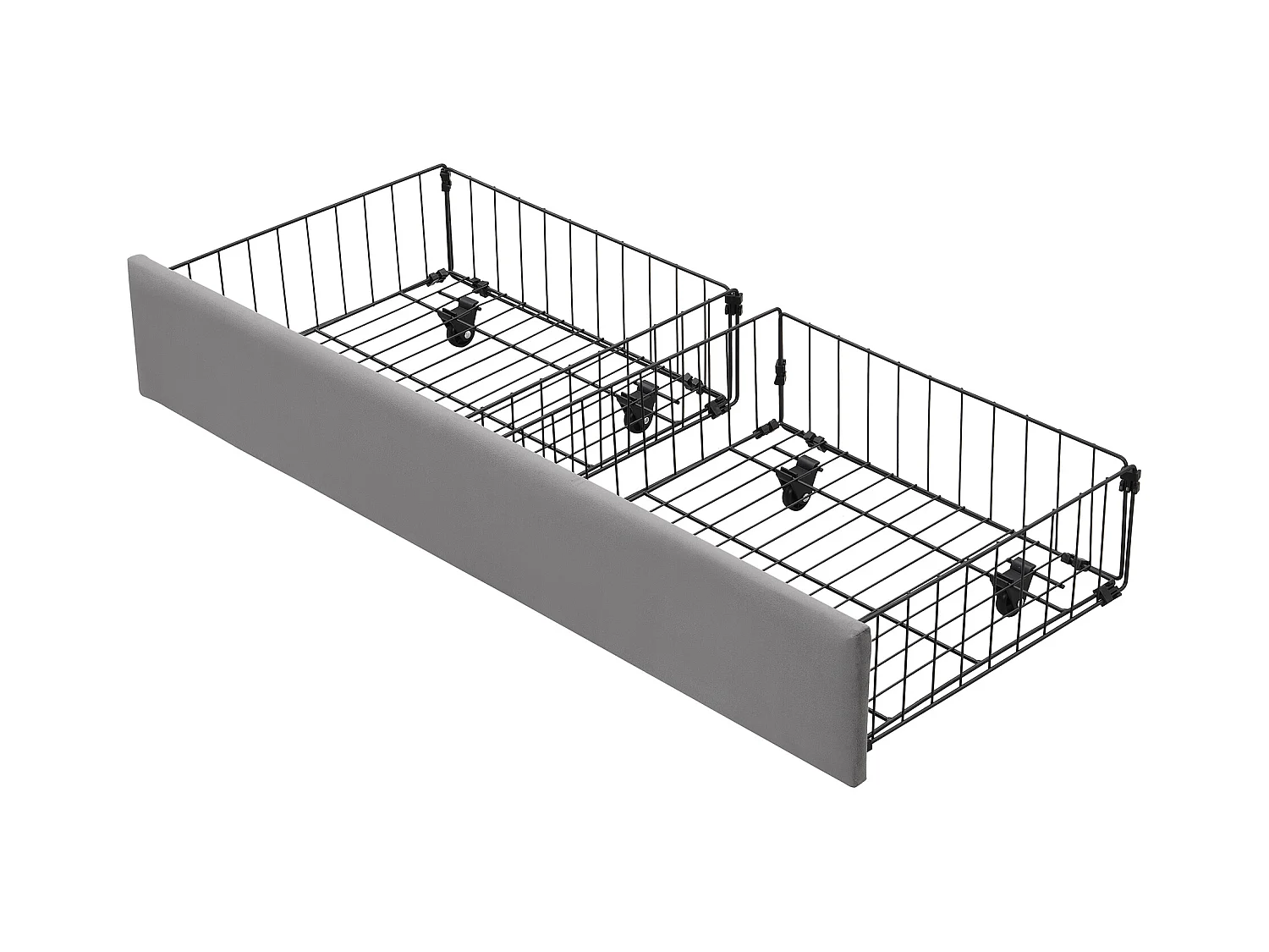 Cama con almacenaje 140x190 cm - Cama adulto con cajones y cabecero regulable - terciopelo gris - sin colchón
