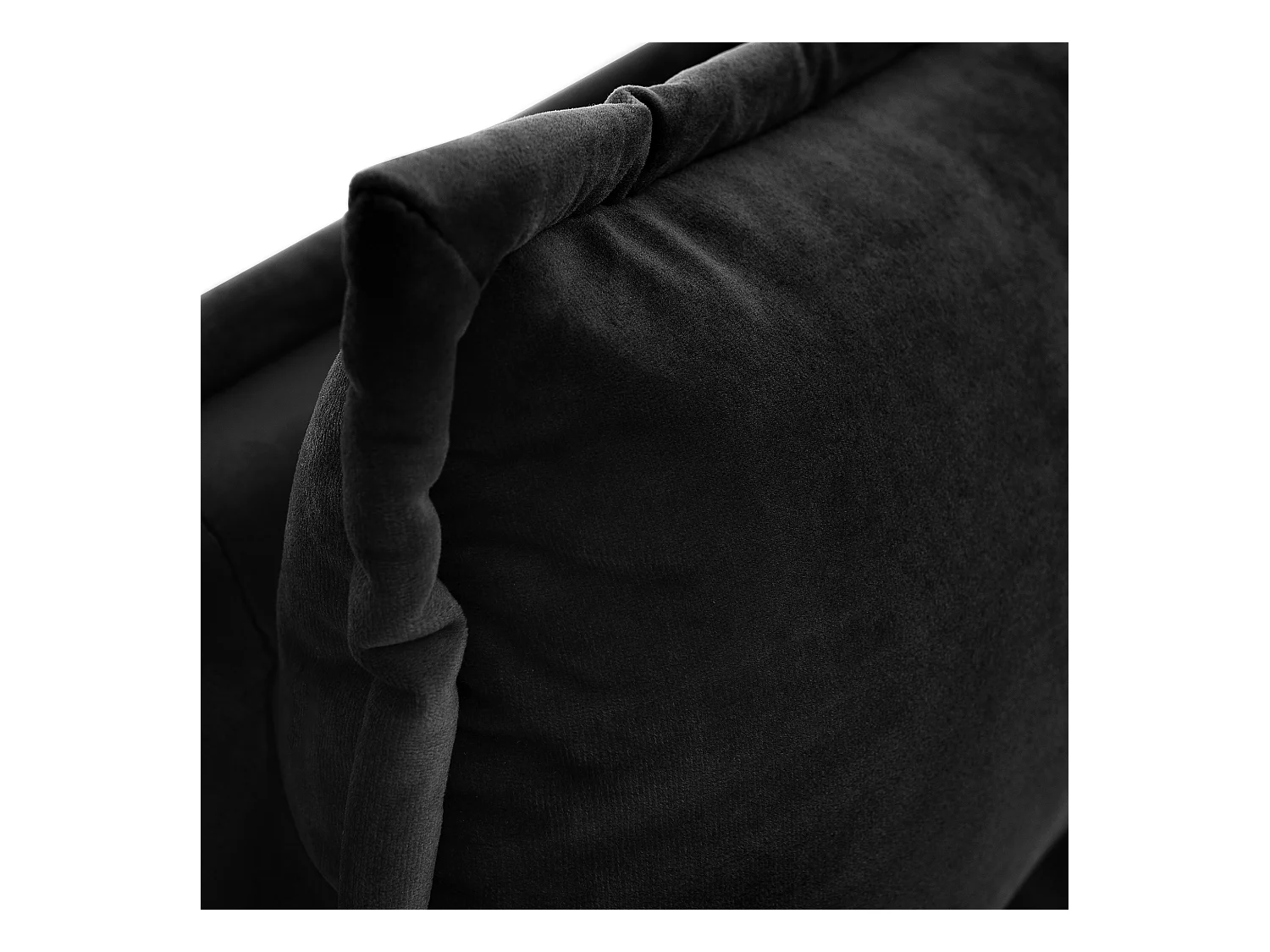 Lit coffre 140x200 cm - Lit adulte avec sommier à lattes - tête de lit réglable - velours noir - sans matelas
