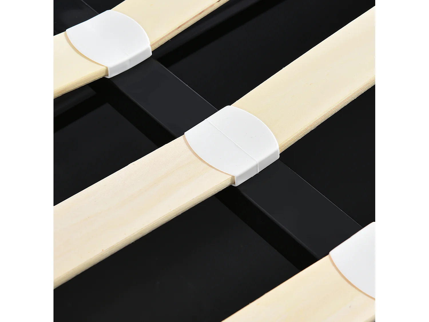 Lit coffre 140x200 cm - Lit adulte avec sommier à lattes - tête de lit réglable - velours noir - sans matelas