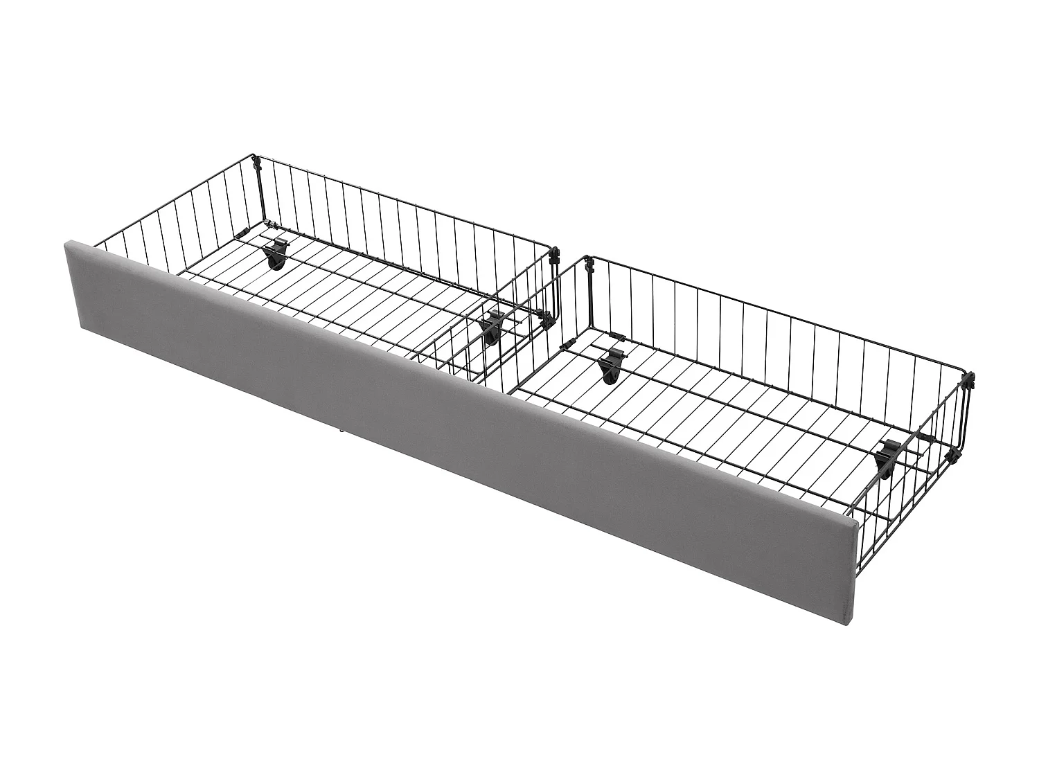 Lit coffre 160x200 cm - Lit adulte avec tiroirs et tête de lit réglable - velours gris - sans matelas