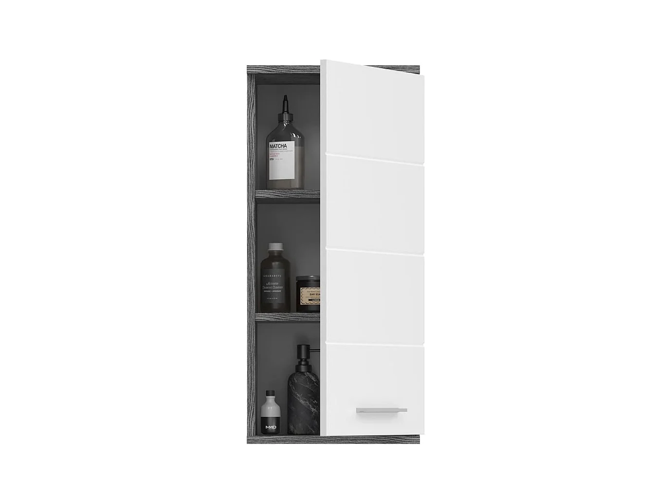 Blake armoire de salle de bain accroché au mur 1 porte brillant blanc,enfumé.