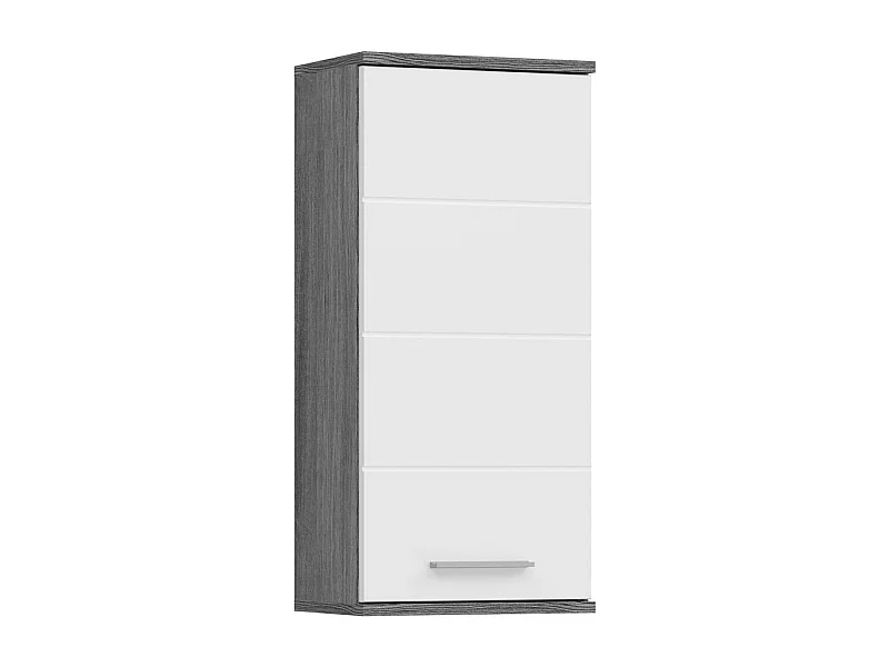 Blake armoire de salle de bain accroché au mur 1 porte brillant blanc,enfumé.