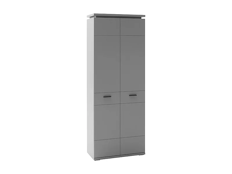 Armoire, meuble de rangement coloris gris arctique- Longueur 76 x Hauteur 198 x Profondeur 38 cm