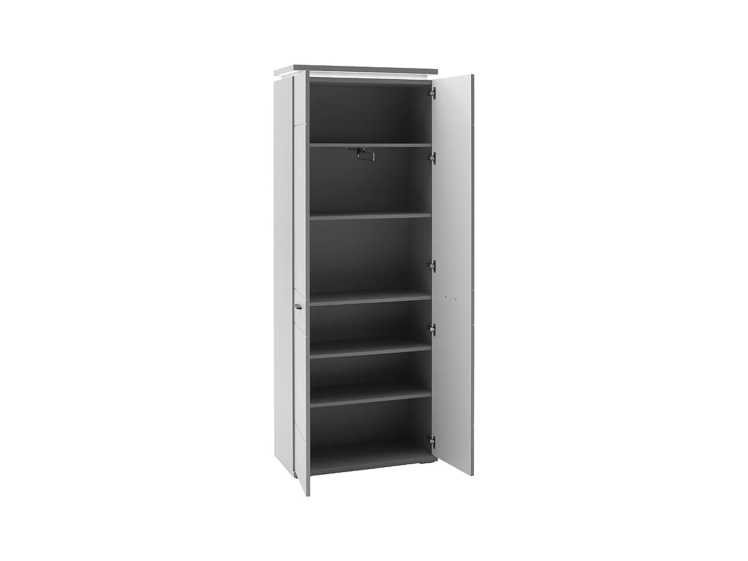 Armoire, meuble de rangement coloris gris arctique- Longueur 76 x Hauteur 198 x Profondeur 38 cm