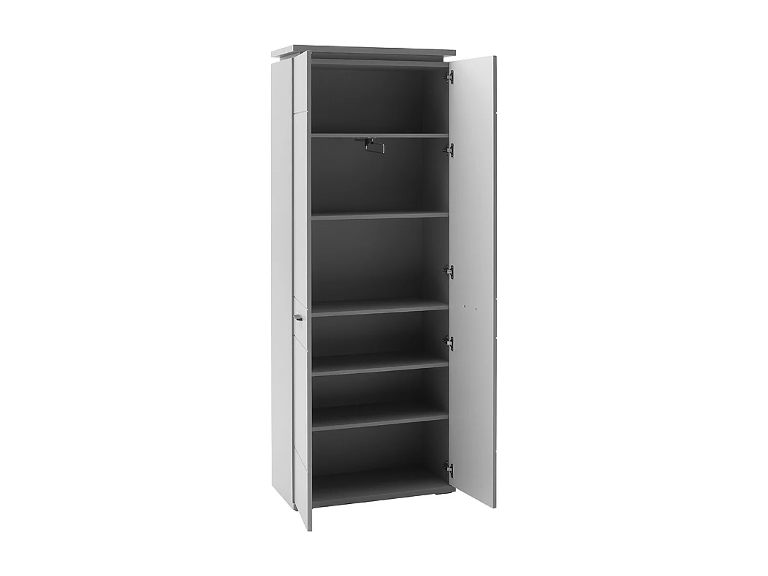 Armoire, meuble de rangement coloris gris arctique- Longueur 76 x Hauteur 198 x Profondeur 38 cm