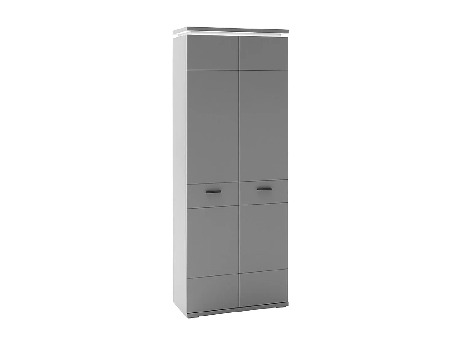 Armoire, meuble de rangement coloris gris arctique- Longueur 76 x Hauteur 198 x Profondeur 38 cm