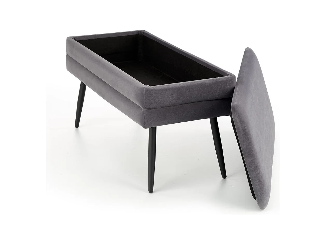 Ławka VELVA VELVET ciemnozielona z pojemnikiem