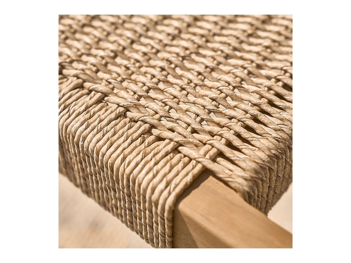 Set di 2 poltrone da giardino in teak massello e corda