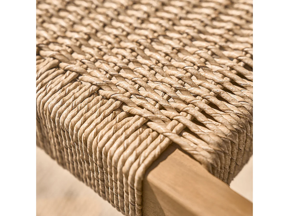 Lot de 2 fauteuils de jardin en teck massif et cordage