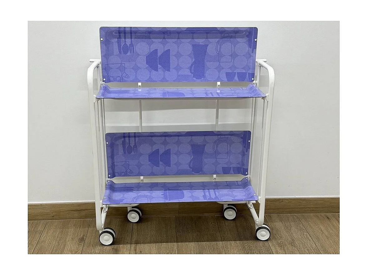 Carrello pieghevole a 2 ripiani con ruote – Salvaspazio, stile moderno, – Struttura bianca - BAUHAUS
