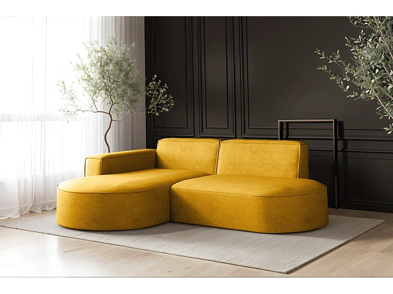 Sofa L-Form Modena, Ecksofa Modern Und Komfort Stoff Salvador Rechts Gelb