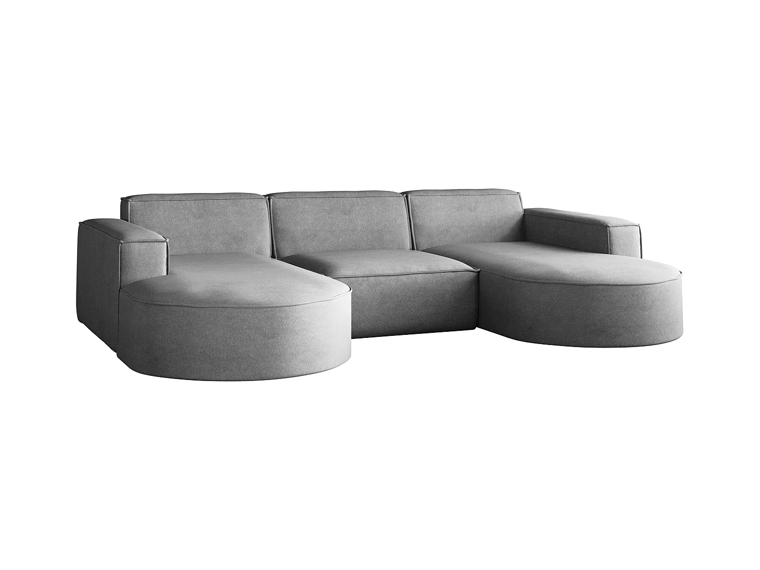 Canapé d'angle Modena en U, canapé élégant et moderne en tissu Salvador Grey