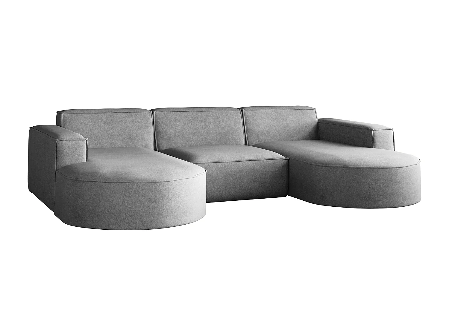 Canapé d'angle Modena en U, canapé élégant et moderne en tissu Salvador Grey