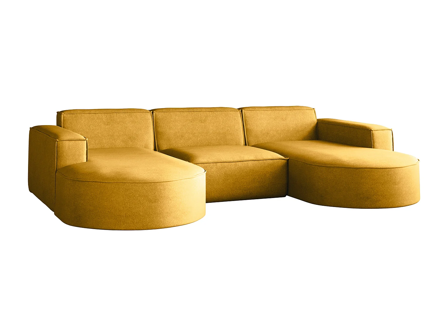Canapé d'angle Modena en U, canapé élégant et moderne en tissu Salvador Jaune