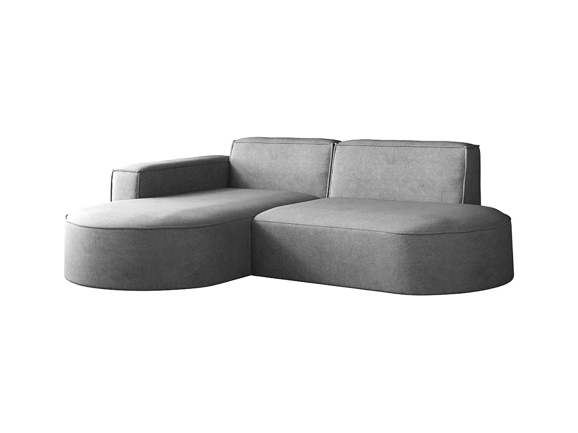 Canapé en L Modena, canapé d'angle moderne et confortable en tissu Salvador Left Grey