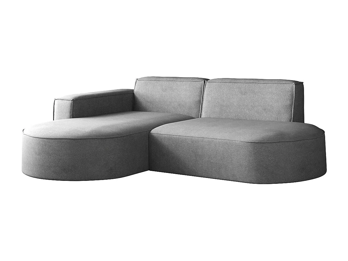 Canapé en L Modena, canapé d'angle moderne et confortable en tissu Salvador Left Grey