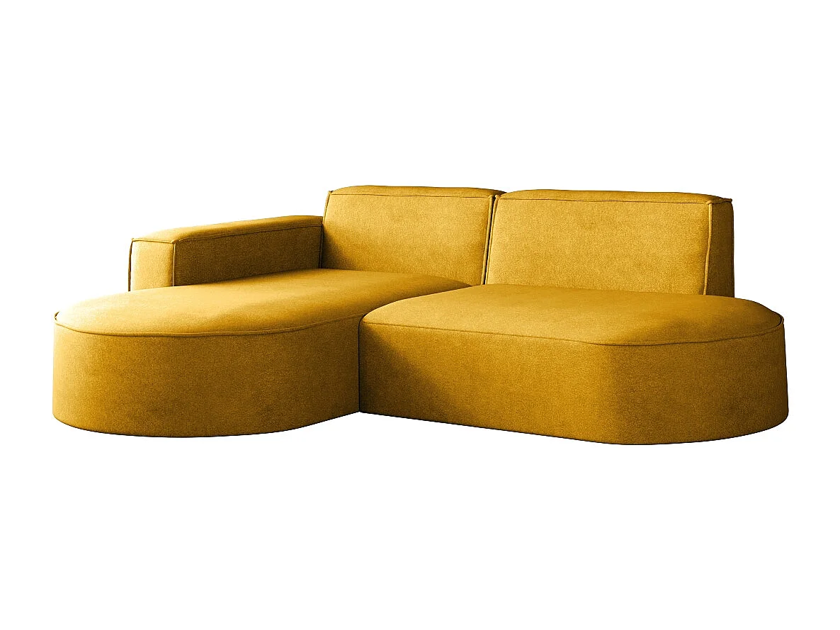 Canapé L Modena, canapé d'angle moderne et confortable en tissu Salvador Gauche Jaune