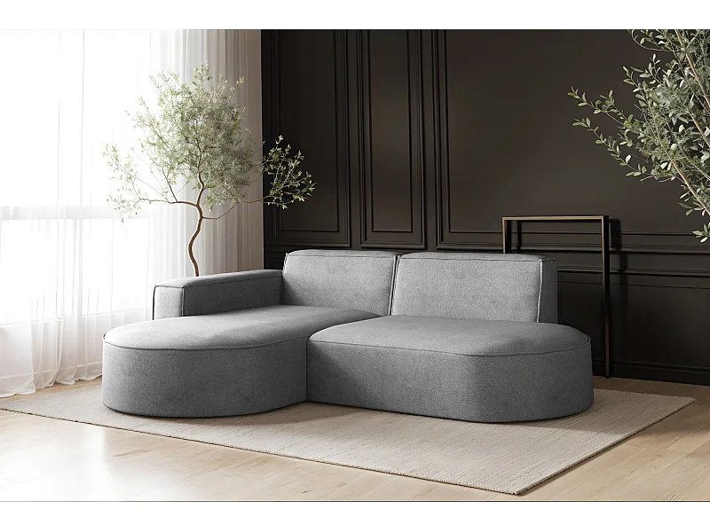 Sofa L-Form Modena, Ecksofa Modern Und Komfort Stoff Salvador Rechts Grau
