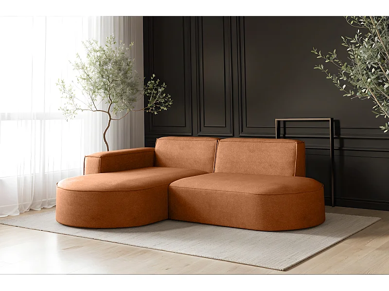 Sofa L-Form Modena, Ecksofa Modern Und Komfort Stoff Salvador Links Braun