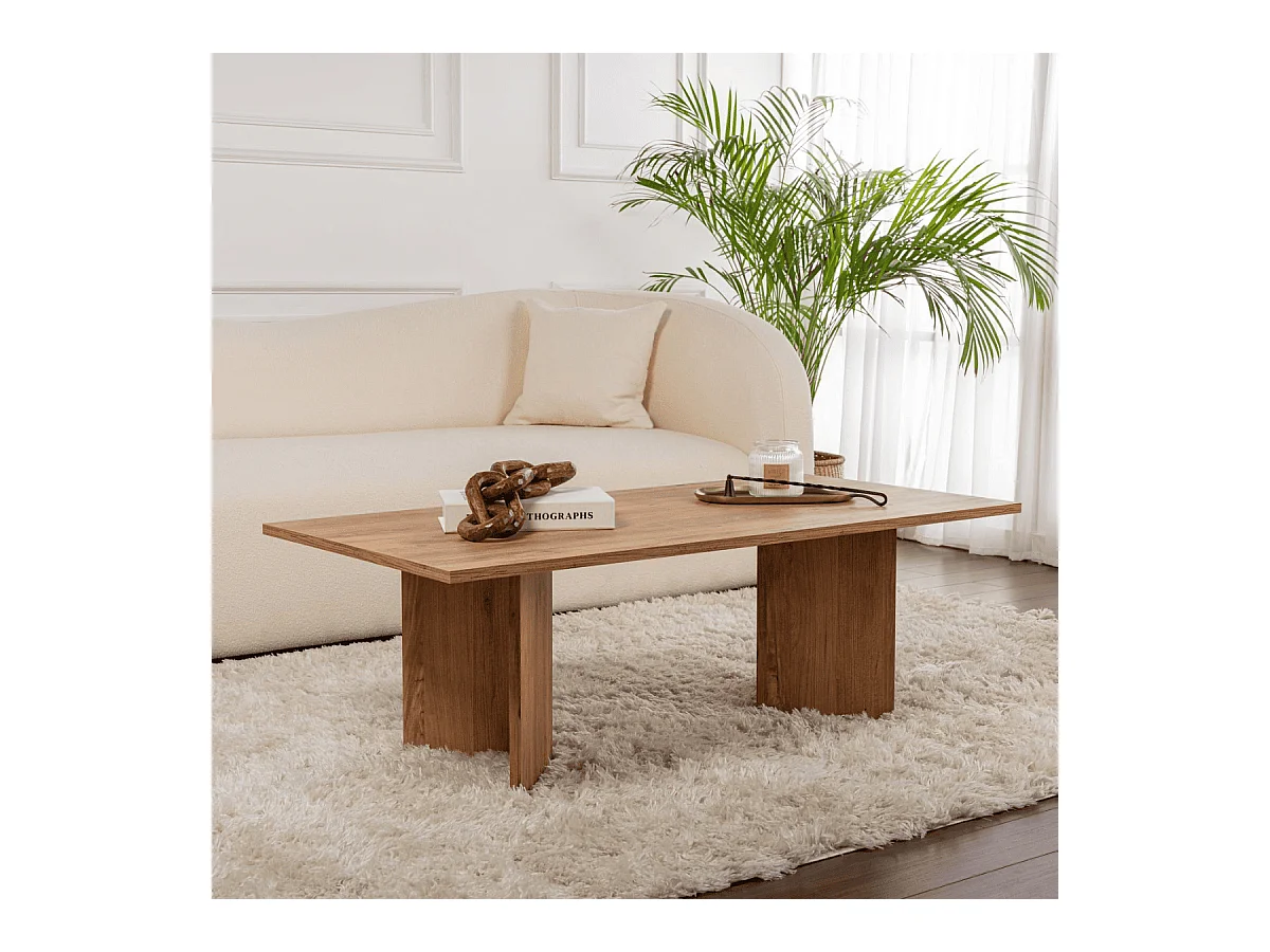 Table basse avec plateau rectangulaire L120 cm - SABIN