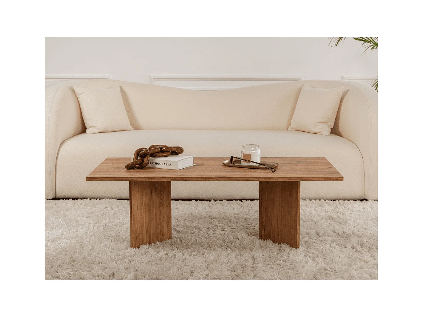 Table basse avec plateau rectangulaire L120 cm - SABIN