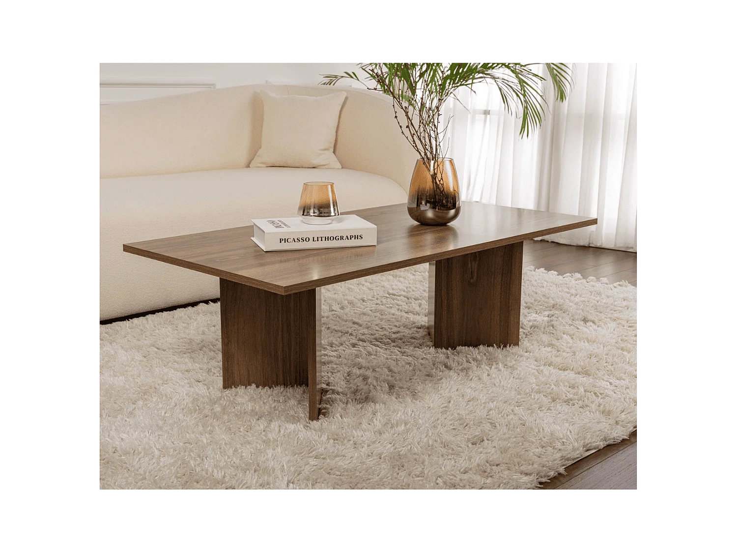 Tavolino con piano rettangolare L119 cm - SABIN