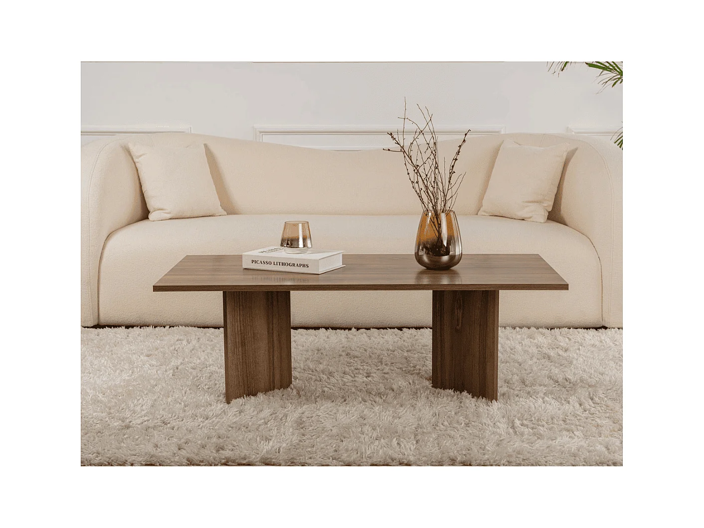 Tavolino con piano rettangolare L119 cm - SABIN