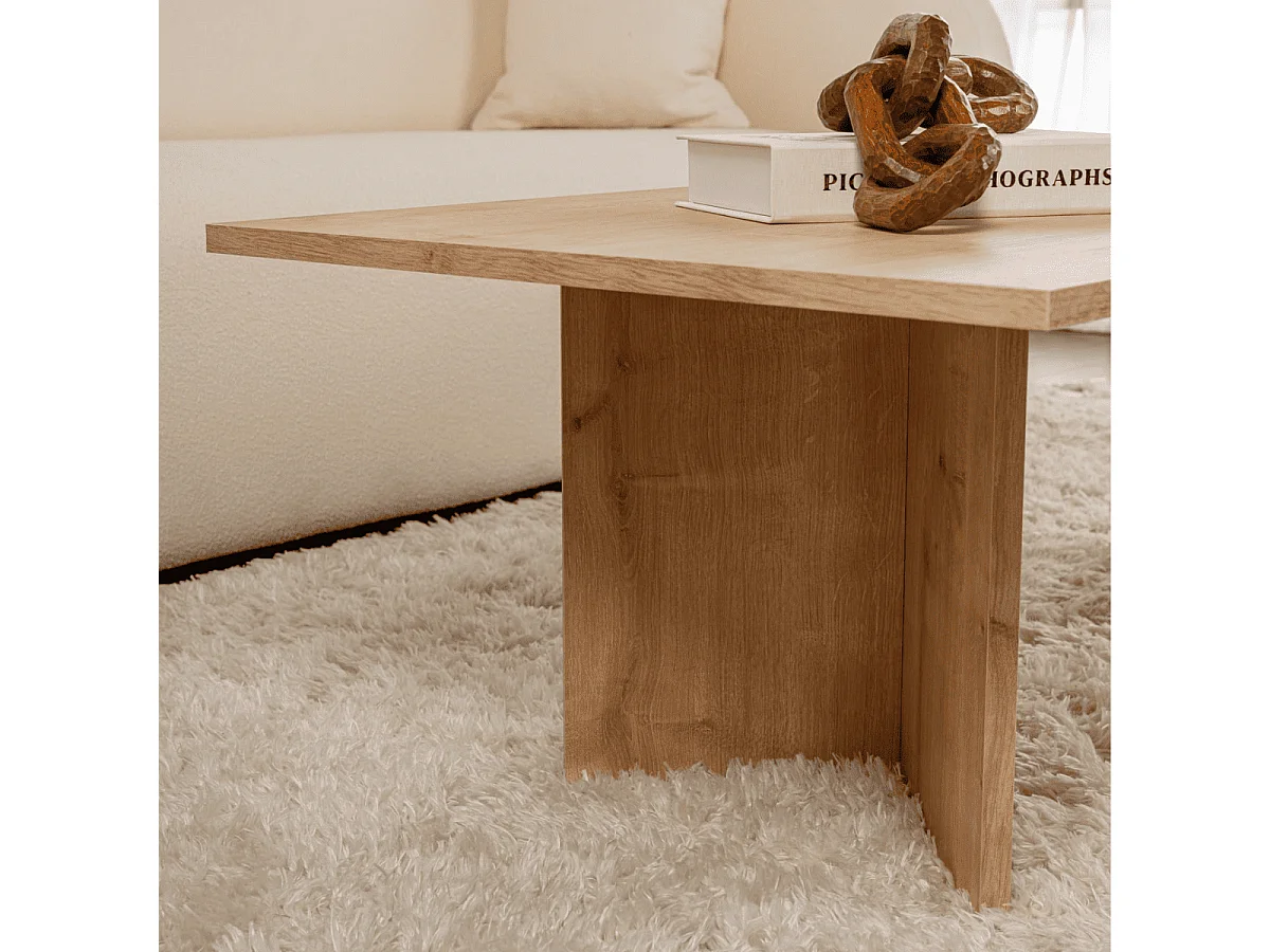 Table basse avec plateau rectangulaire L120 cm - SABIN