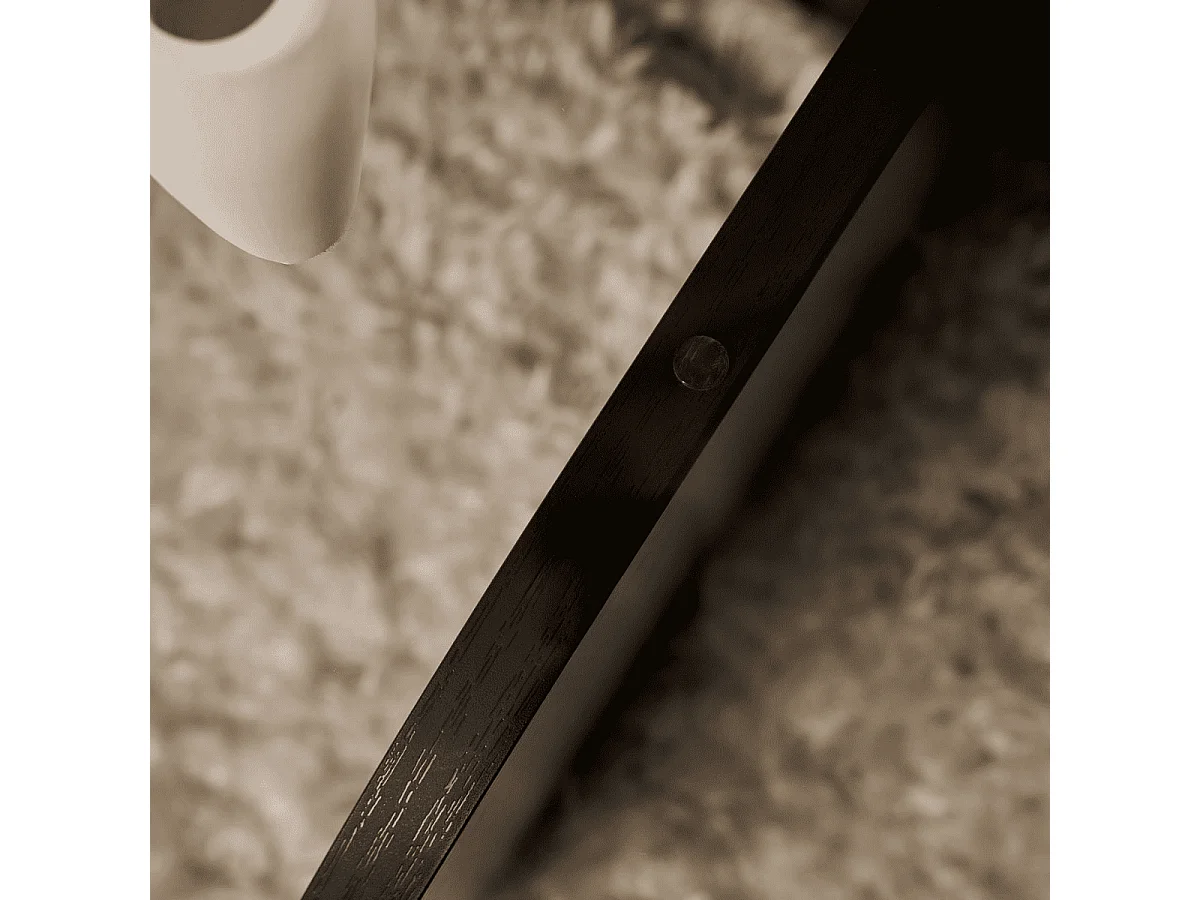 Table basse avec pieds croisés et plateau en verre trempé D75 cm - AERIS