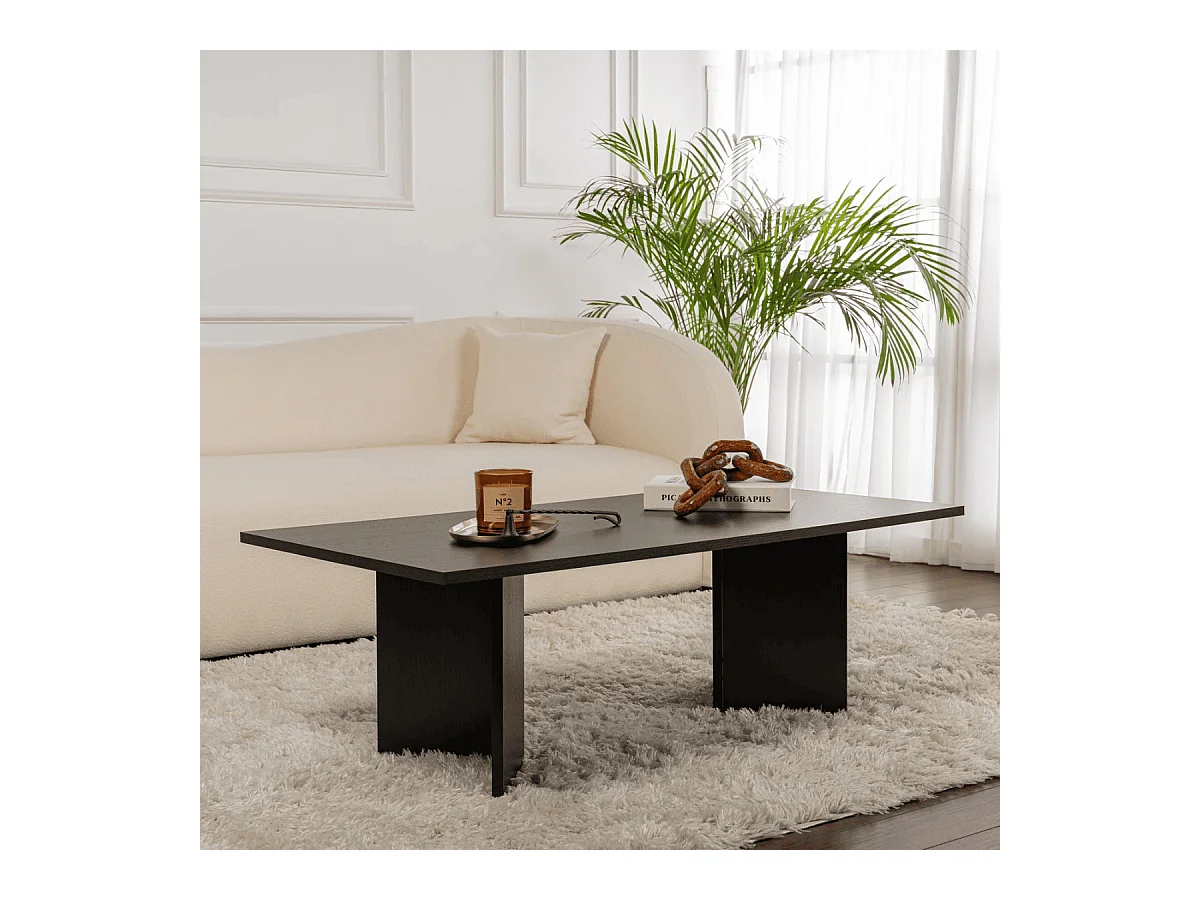 Table basse avec plateau rectangulaire L120 cm - SABIN