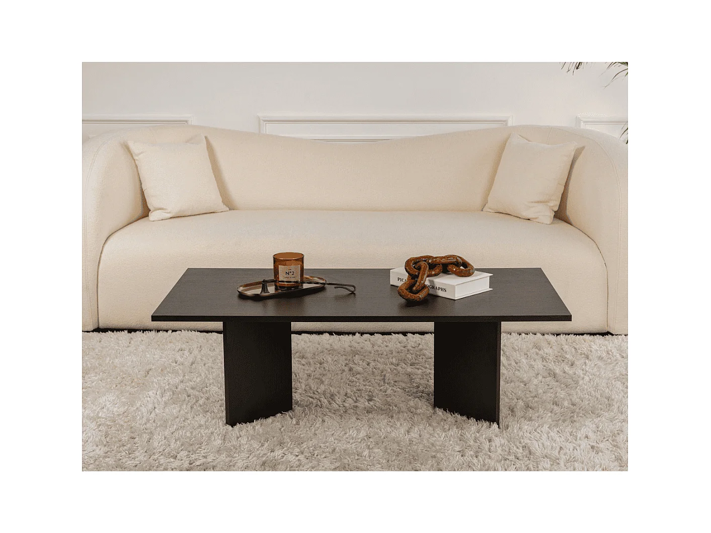 Table basse avec plateau rectangulaire L120 cm - SABIN