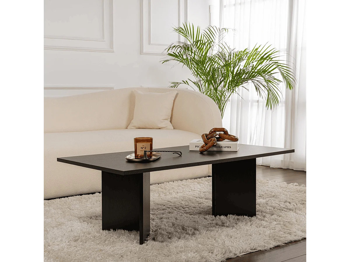 Table basse avec plateau rectangulaire L120 cm - SABIN