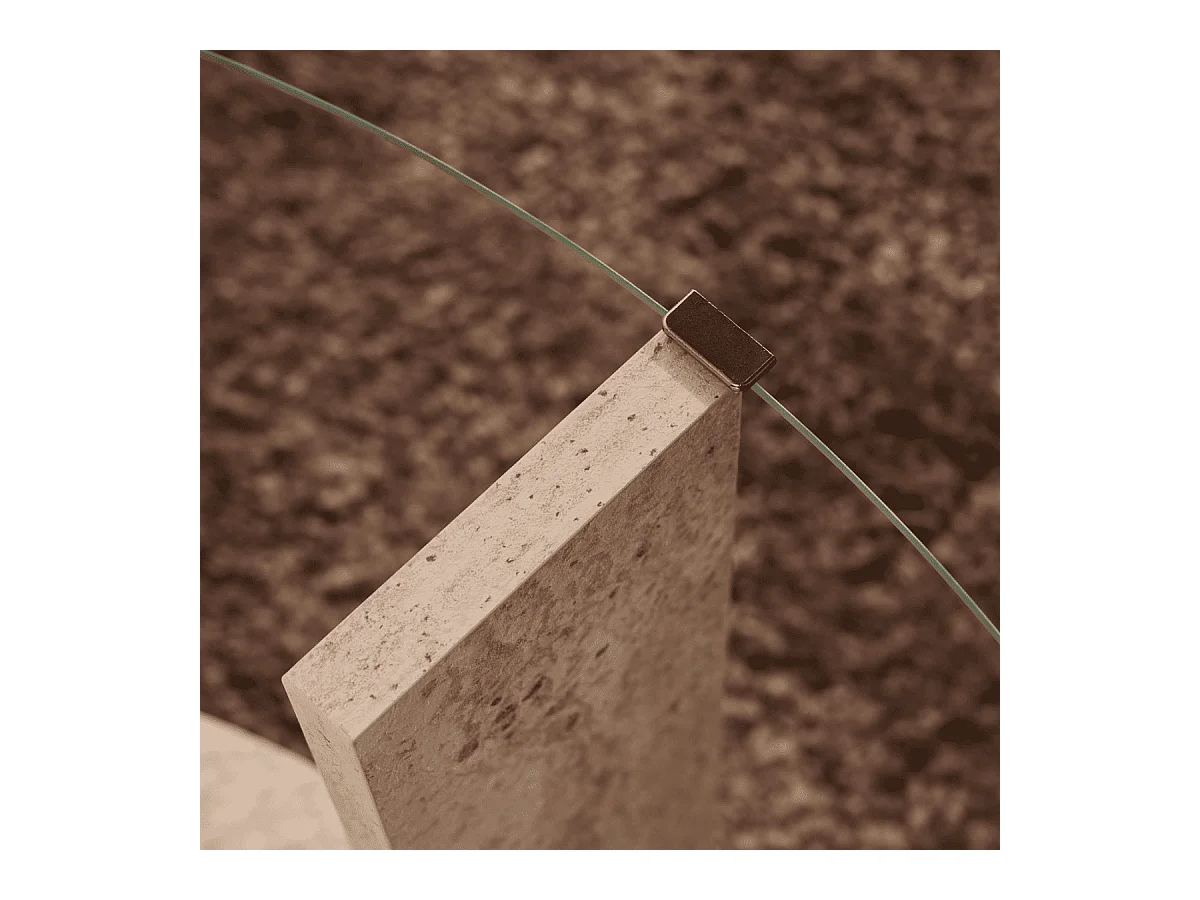 Table basse 2 plateaux dont 1 en verre trempé D75 cm - CLARA