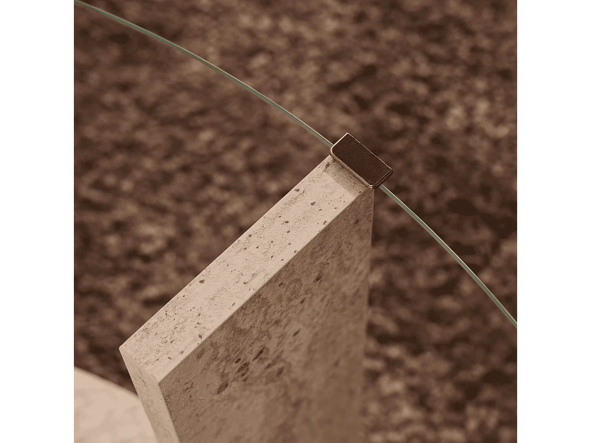 Table basse 2 plateaux dont 1 en verre trempé D75 cm - CLARA