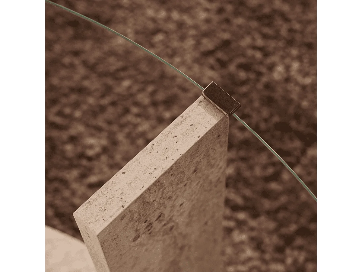 Salontafel met 2 bladen, waarvan één van gehard glas Ø75 cm - CLARA