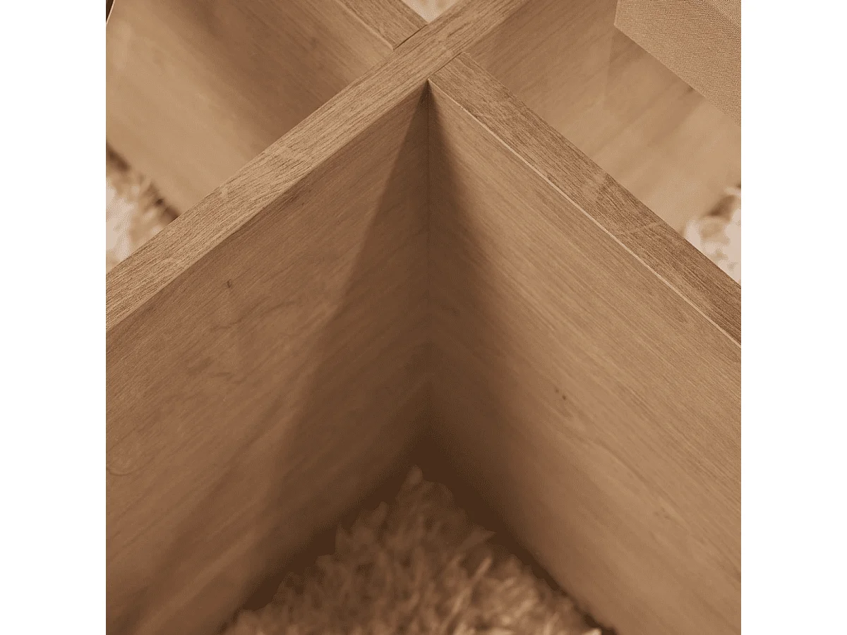 Mesa de centro con patas cruzadas y tablero de vidrio templado Ø75 cm - AERIS