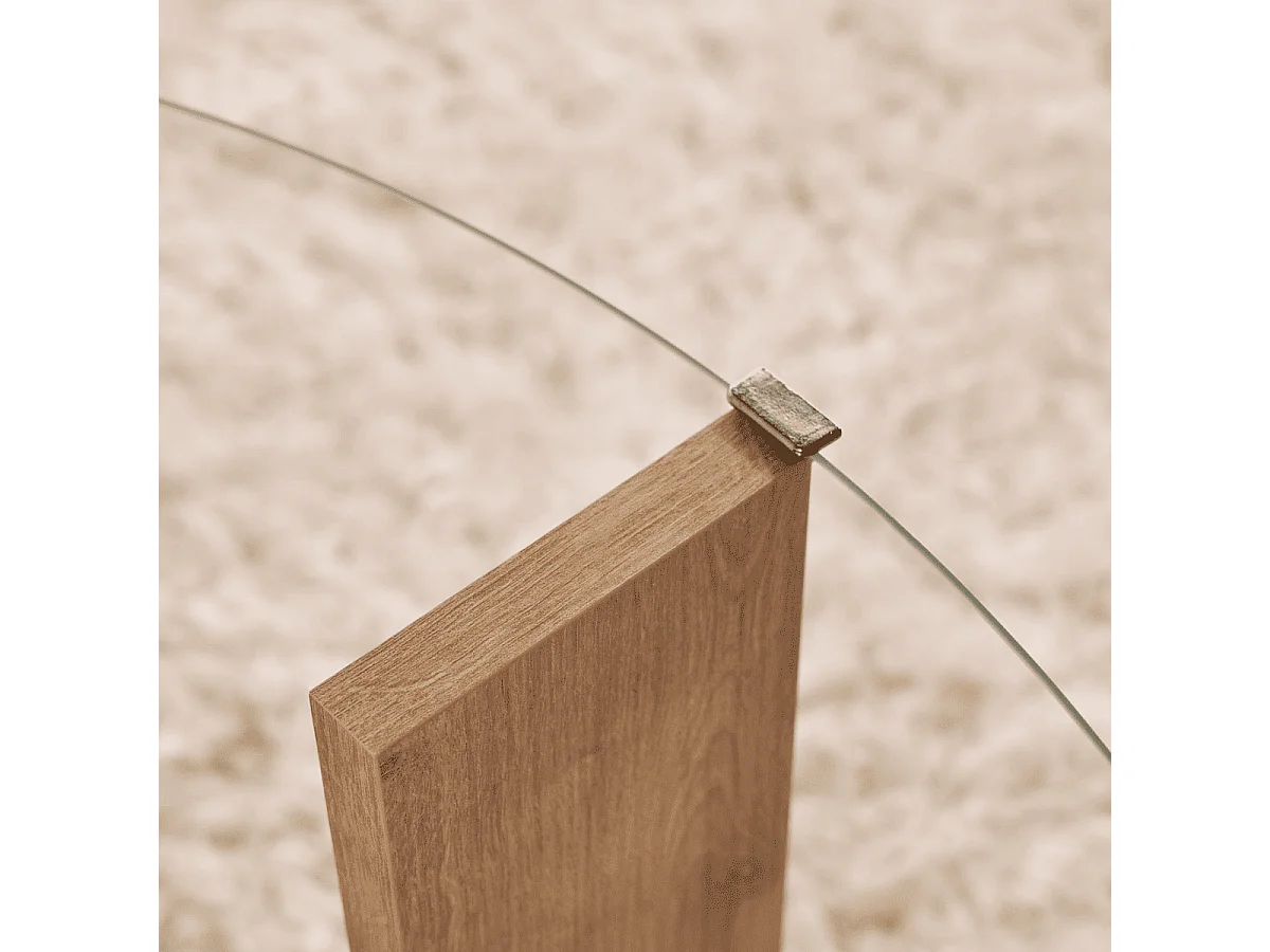 Couchtisch mit 2 Platten, davon eine aus gehärtetem Glas Ø75 cm - CLARA