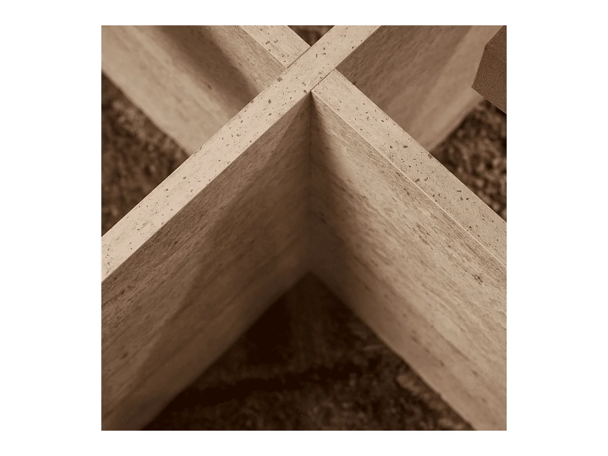 Mesa de centro con patas cruzadas y tablero de vidrio templado Ø75 cm - AERIS