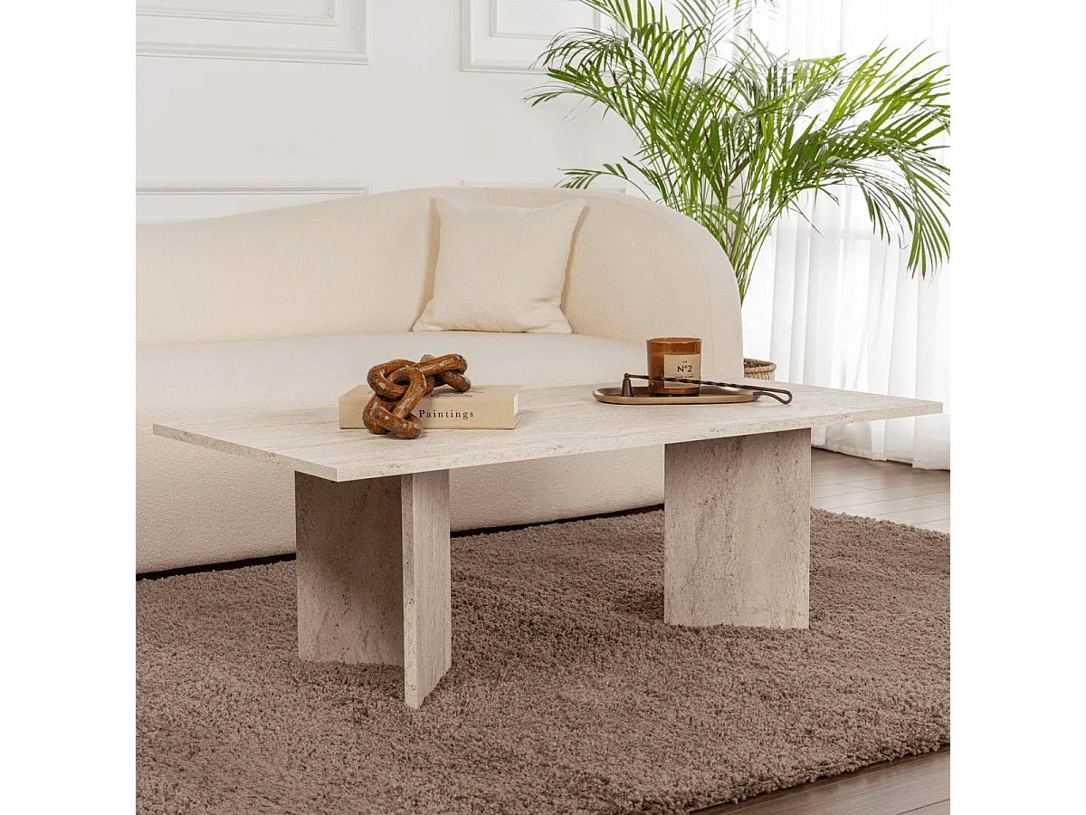 Tavolino con piano rettangolare L119 cm - SABIN