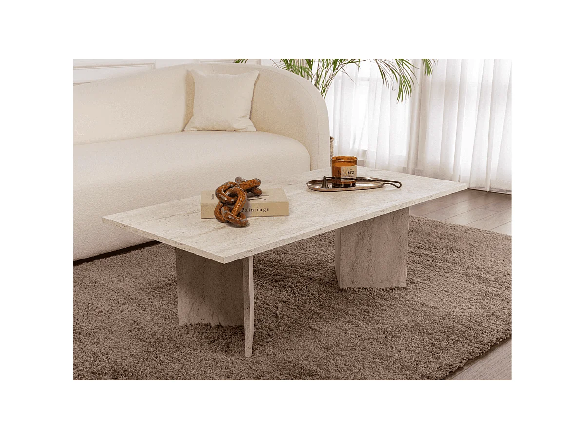 Tavolino con piano rettangolare L119 cm - SABIN