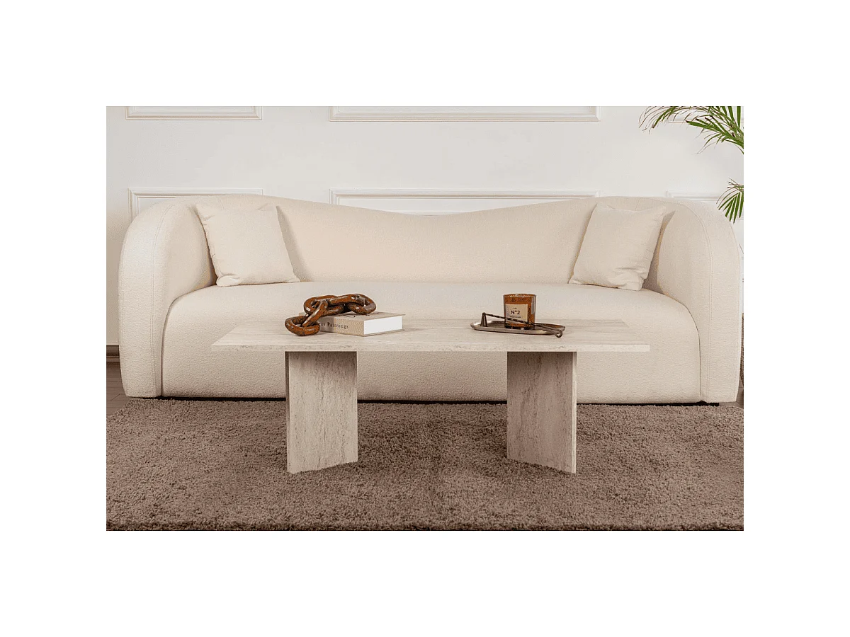Tavolino con piano rettangolare L119 cm - SABIN