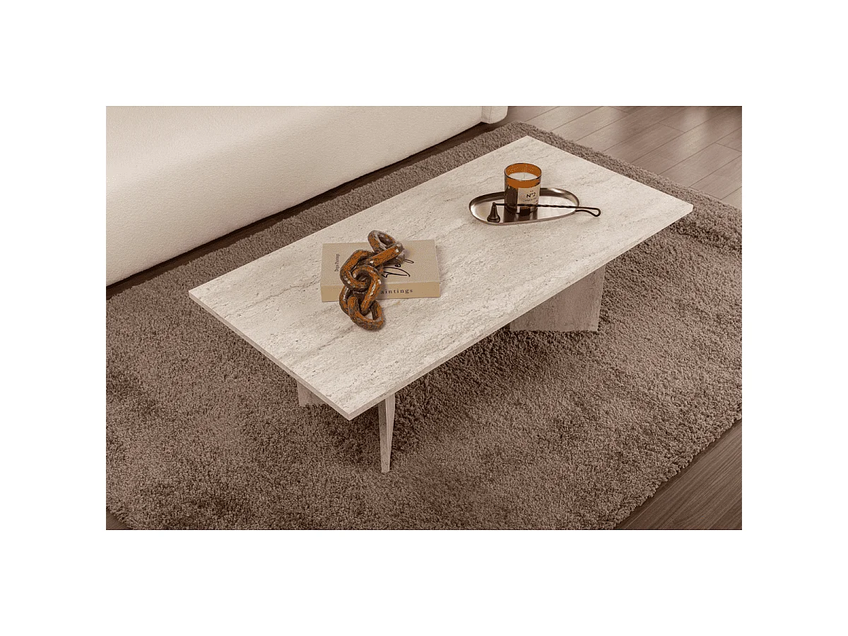 Tavolino con piano rettangolare L119 cm - SABIN