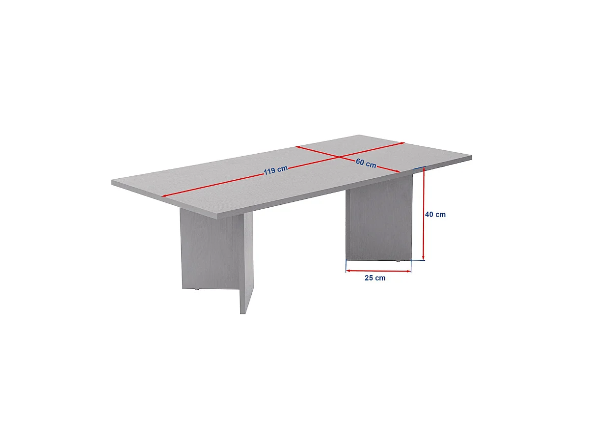 Tavolino con piano rettangolare L119 cm - SABIN