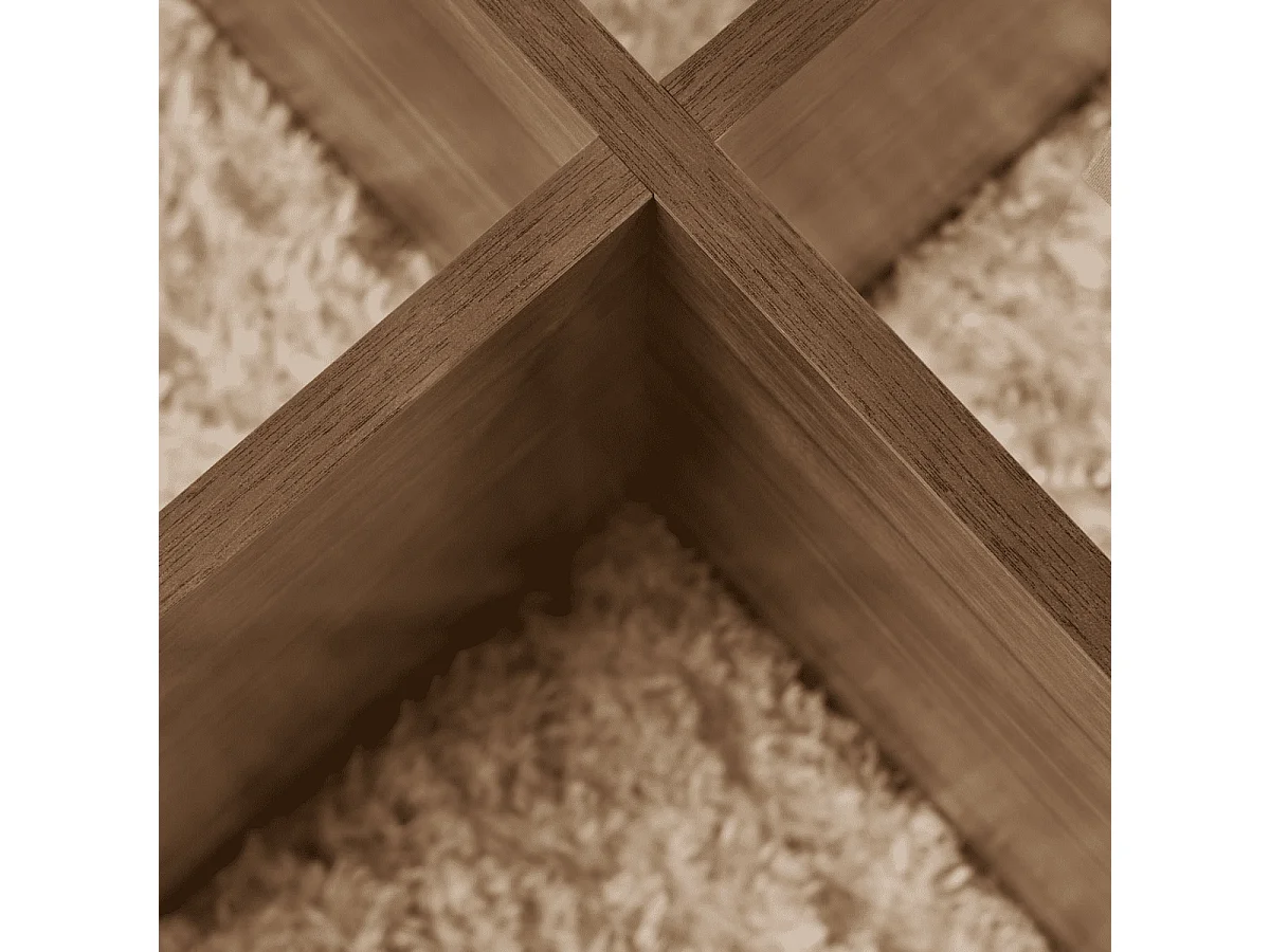 Table basse avec pieds croisés et plateau en verre trempé D75 cm - AERIS