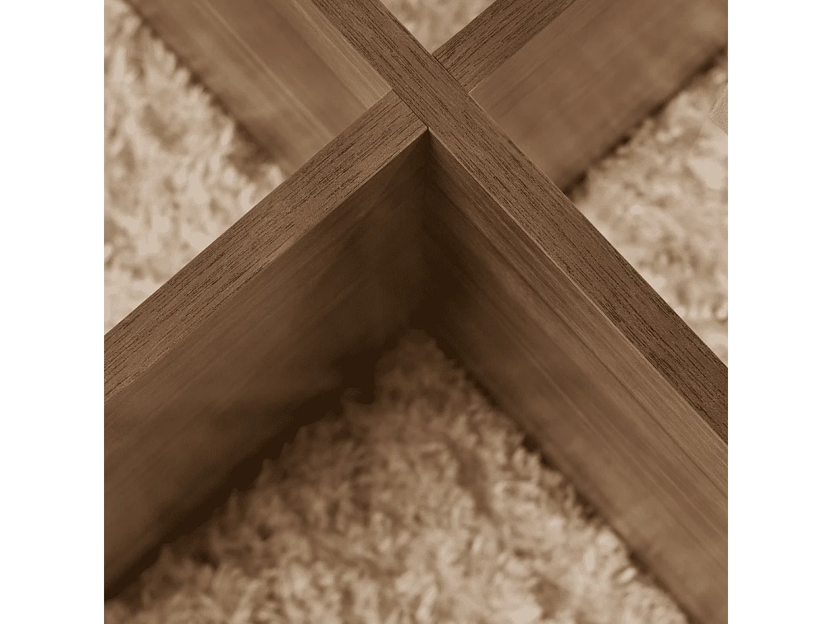 Table basse avec pieds croisés et plateau en verre trempé D75 cm - AERIS