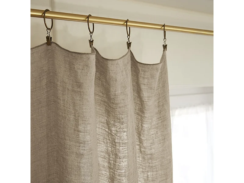 Rideau ajustable 140 x 270 cm en lin lavé sable - LUISA