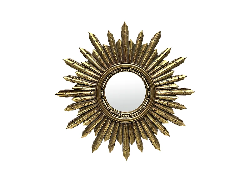 Miroir soleil doré 30cm