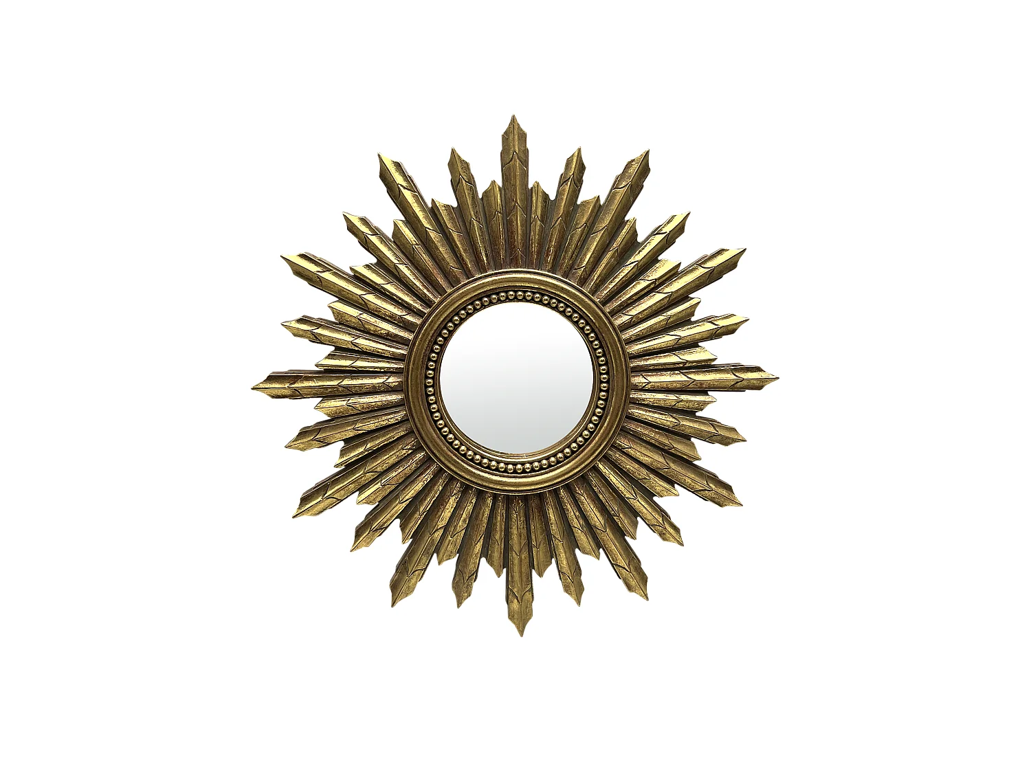 Miroir soleil doré 30cm