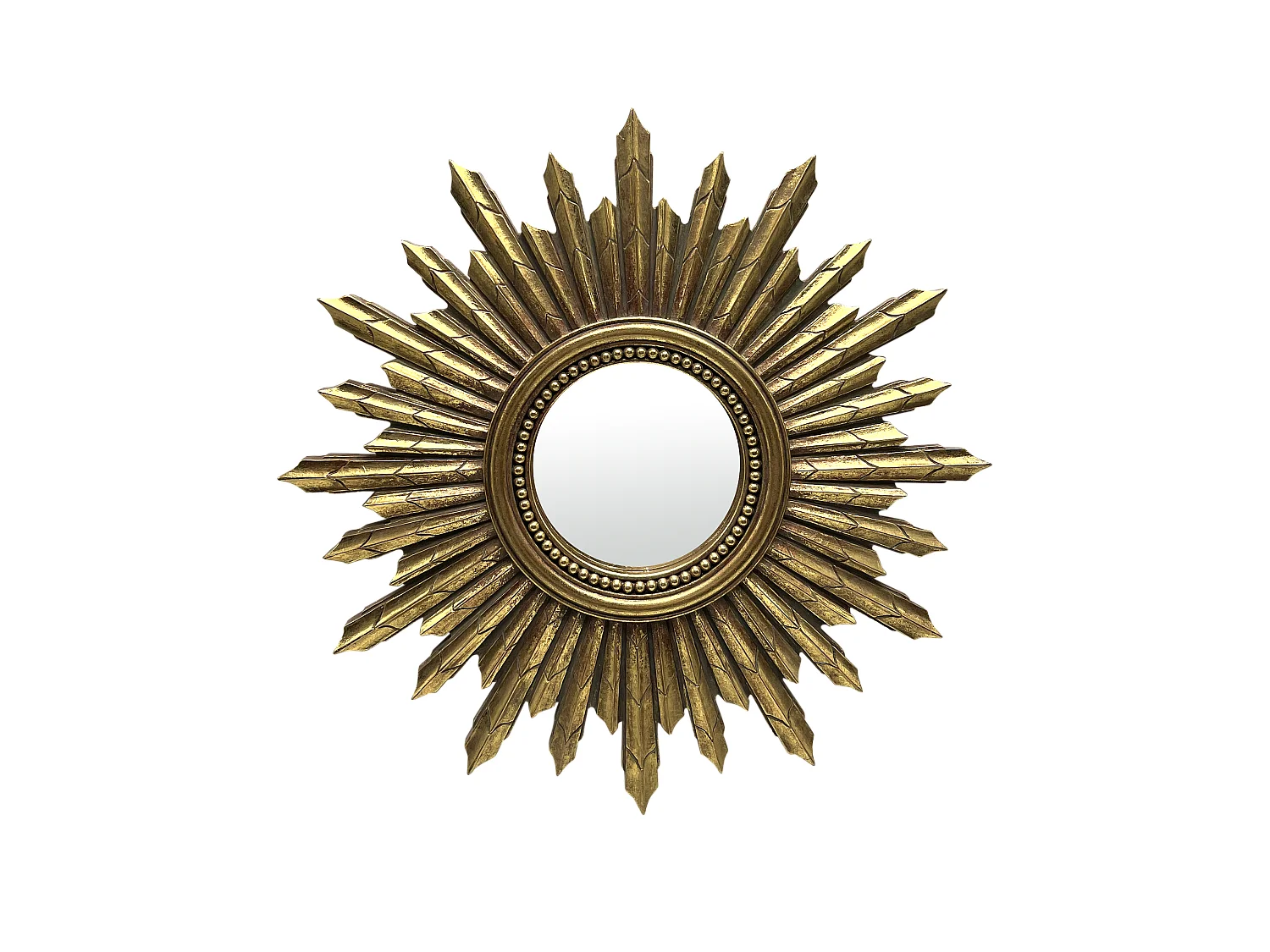 Miroir soleil doré 30cm