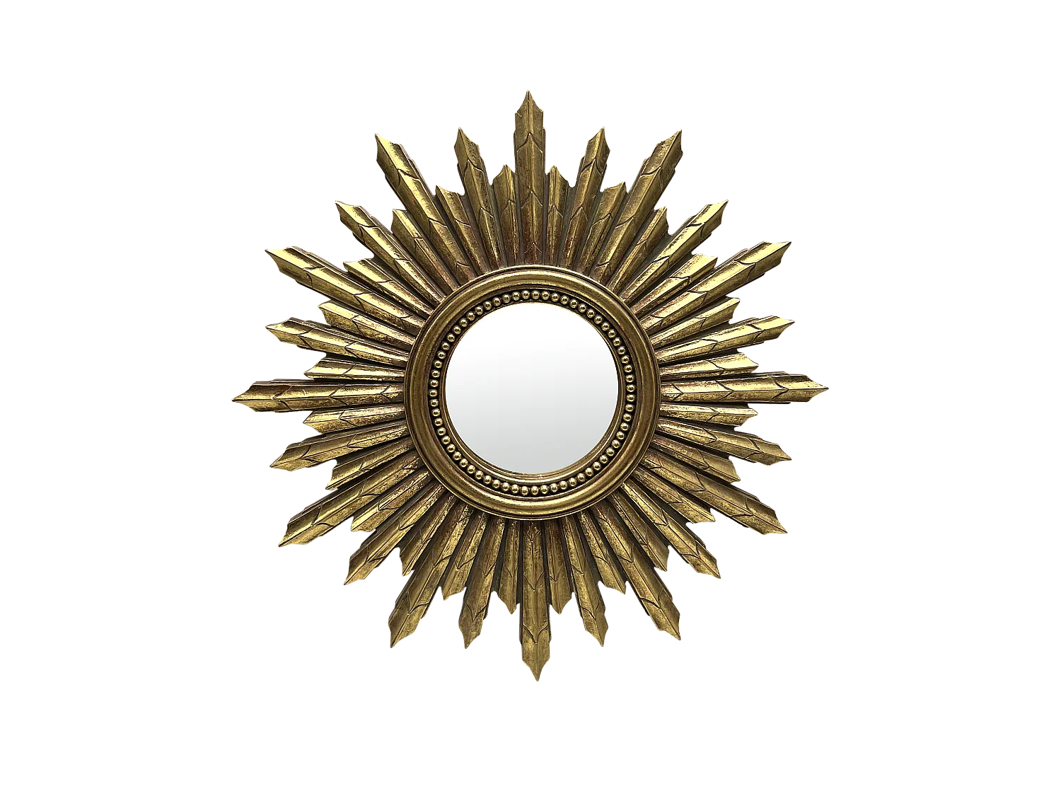 Miroir soleil doré 30cm